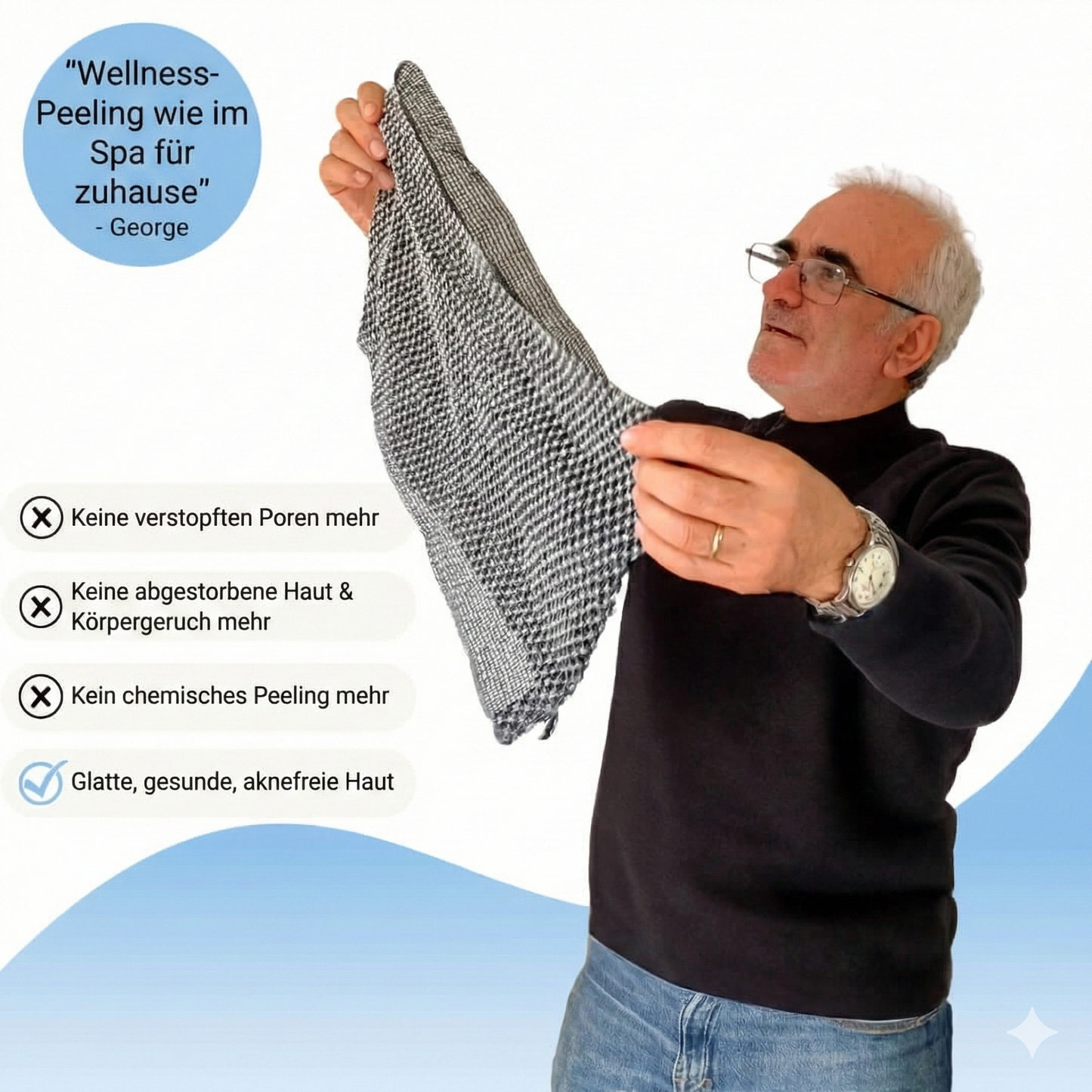 Renuvia SilkTouch - antibakterielles Peeling-Duschtuch