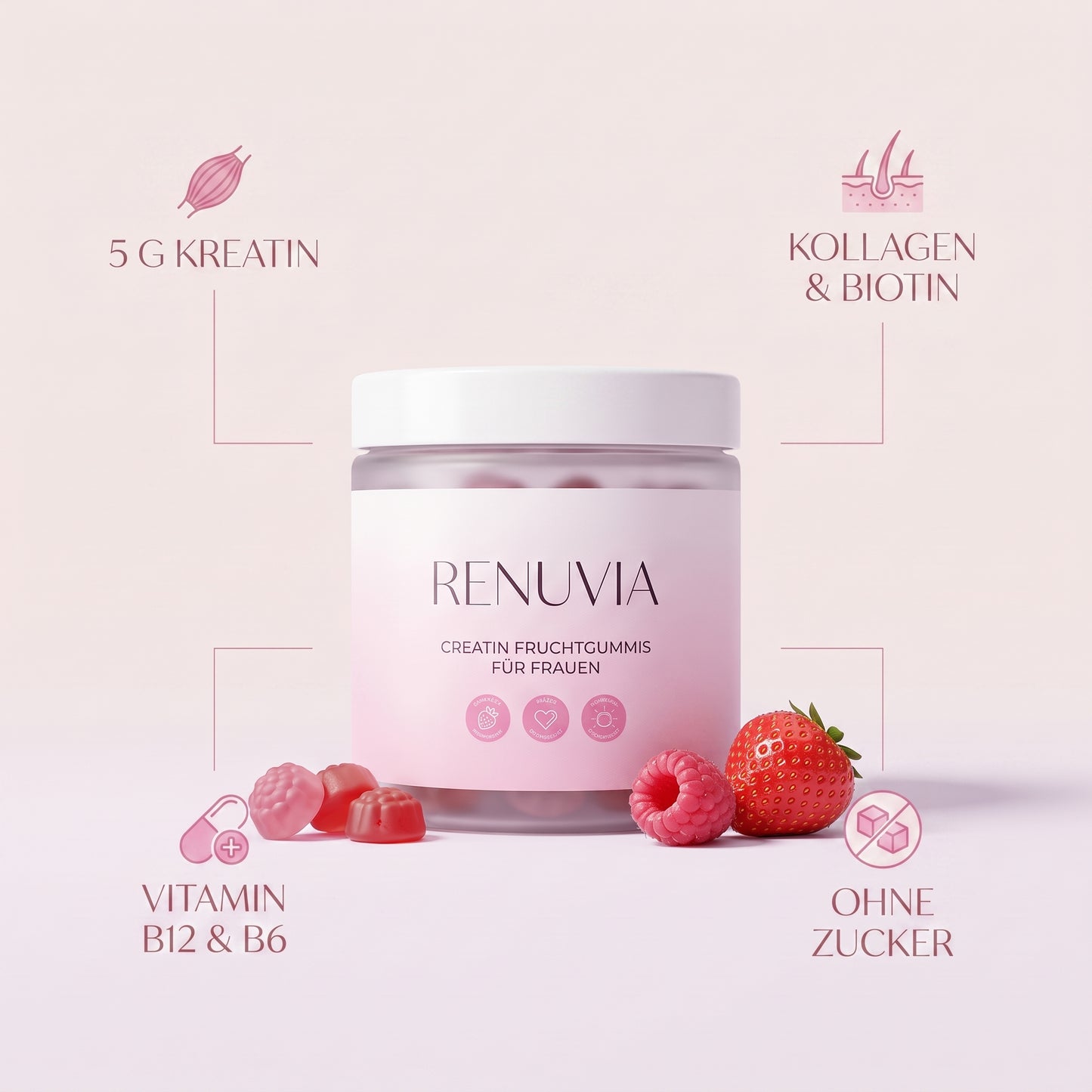 Renuvia Kreatin Fruchtgummi für Frauen